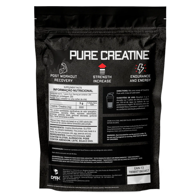 Creatina Pura 600g Refil - Dark Lab
